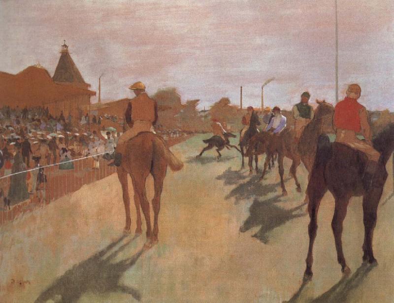 Edgar Degas Race Horses in Front of the Stand oil painting picture